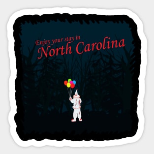 The North Carolina Woods Clown Sticker